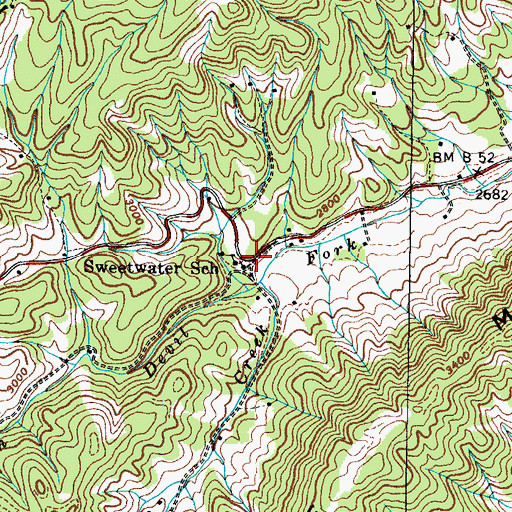 Topographic Map of Briggs (historical), TN