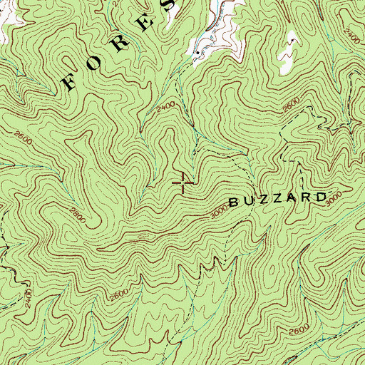 Topographic Map of Andrew Johnson Wildlife Management Area, TN