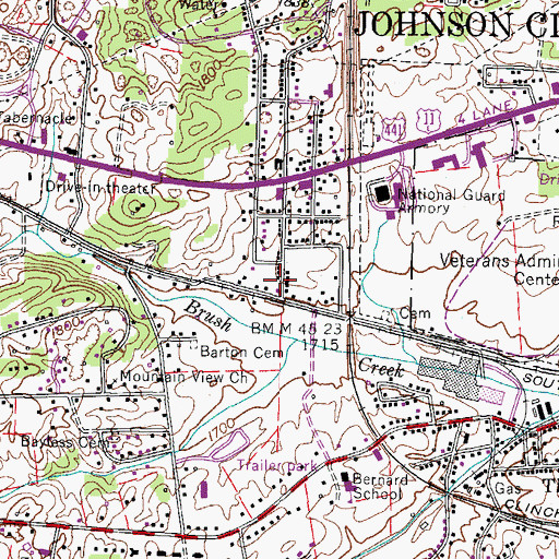 Topographic Map of Miller Cemetery, TN