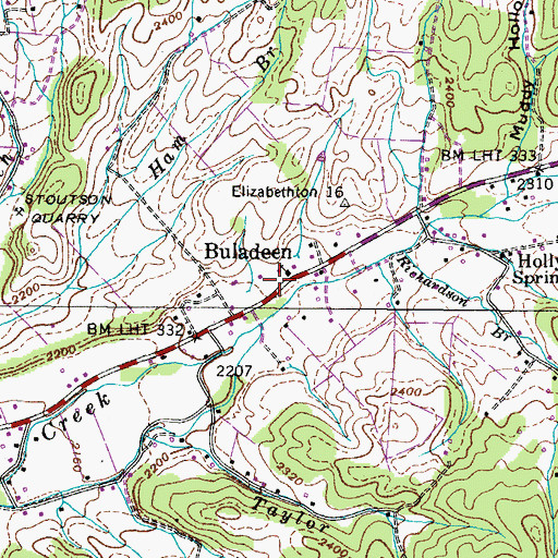 Topographic Map of Buladeen School (historical), TN
