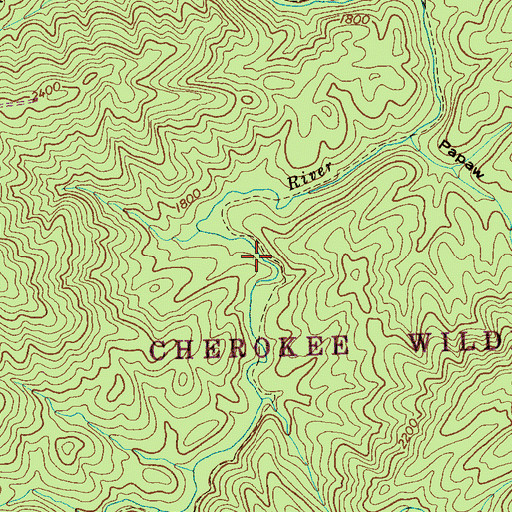 Topographic Map of Bald River Gorge Wilderness, TN
