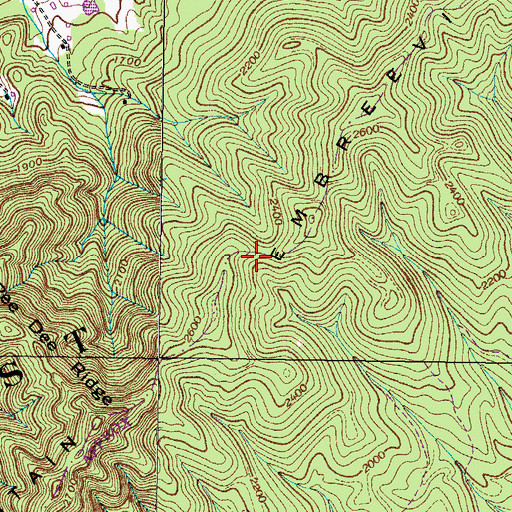 Topographic Map of Embreeville Mountain, TN