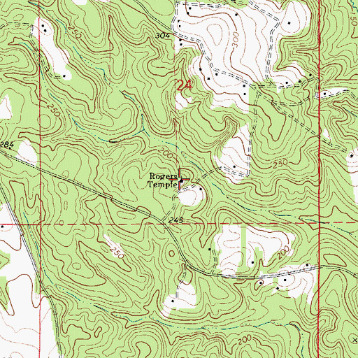 Topographic Map of Rogers Chapel, AL