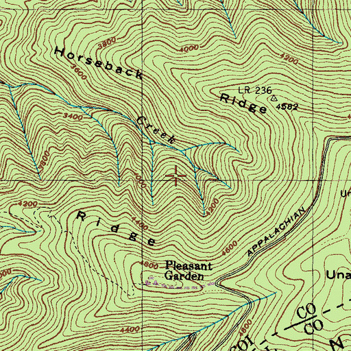 Topographic Map of Unaka Mountain Scenic Area, TN