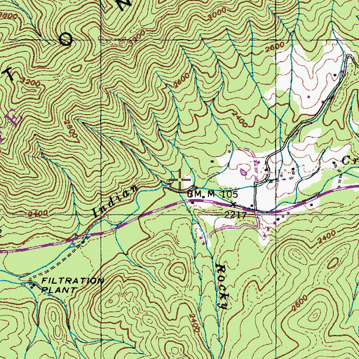 Topographic Map of Limestone Cove Campground, TN