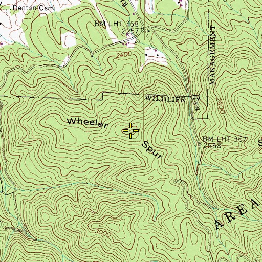 Topographic Map of Wheeler Spur, TN
