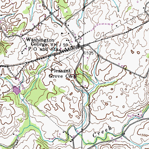 Topographic Map of Pleasant Grove Church, TN