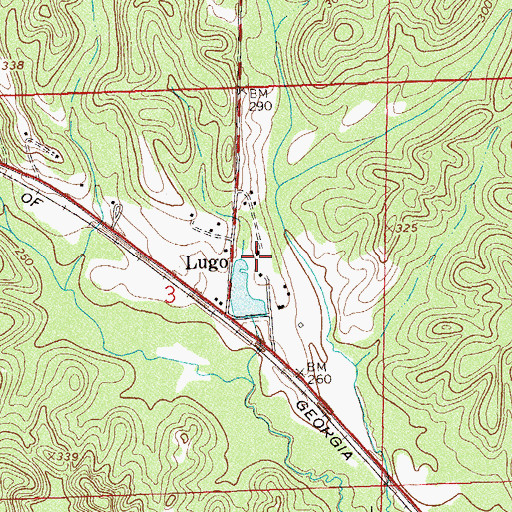 Topographic Map of Ceader Hill Church, AL