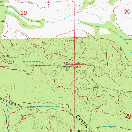 Topographic Map of Butler Cemetery, AL