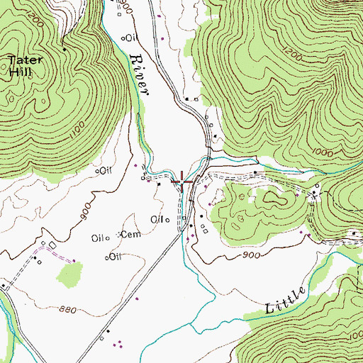 Topographic Map of Rotten Fork Wolf River, TN