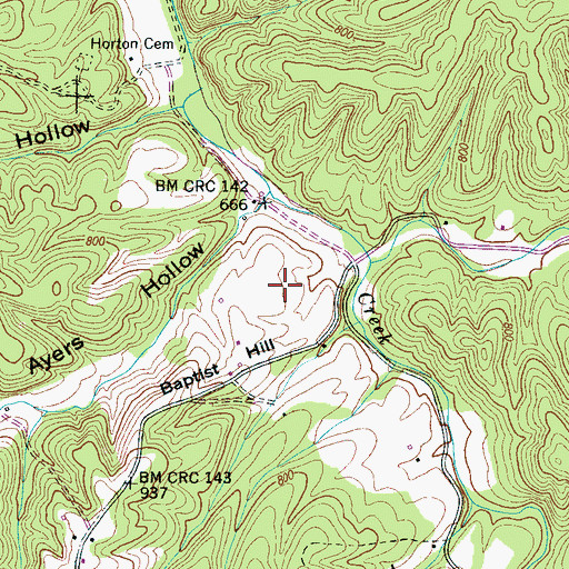 Topographic Map of Hesse Cemetery, TN