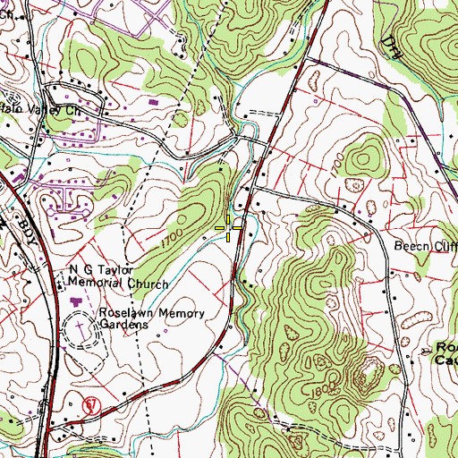 Topographic Map of Andersons Spring, TN