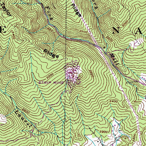 Topographic Map of Taylor Ridge Mine, TN