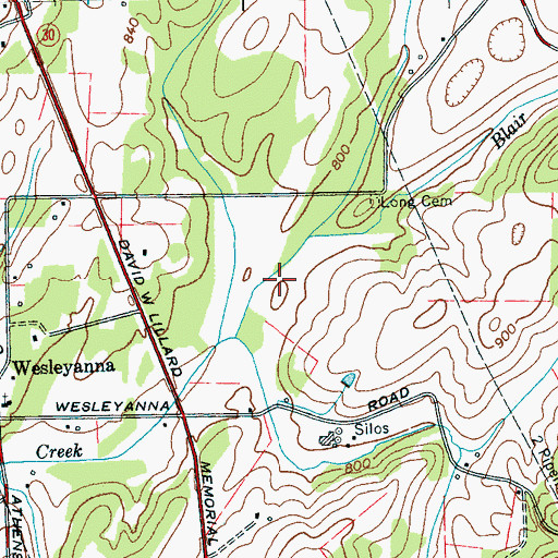 Topographic Map of Chestnut Spring, TN