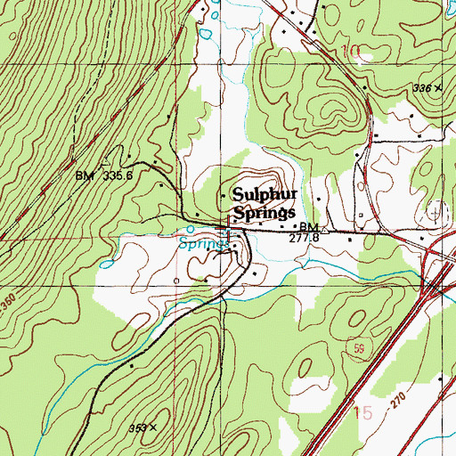 Topographic Map of White Sulphur Spring, AL