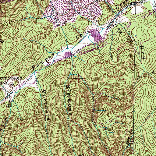 Topographic Map of Frog Mine, TN