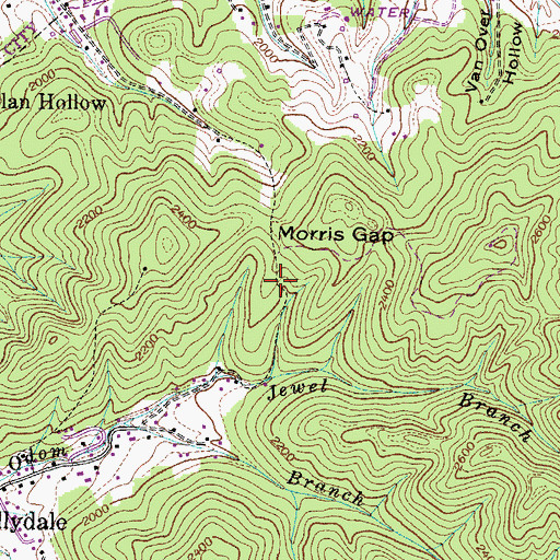 Topographic Map of Jewell Prospect, TN