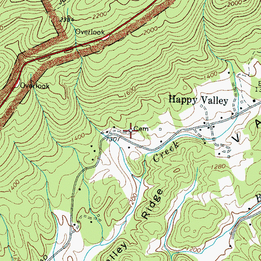 Topographic Map of Boone Cemetery, TN