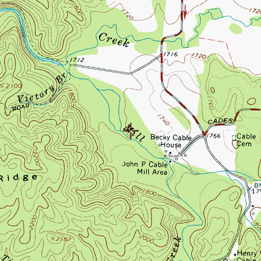 Topographic Map of Cades Cove Bloomery Forge (historical), TN
