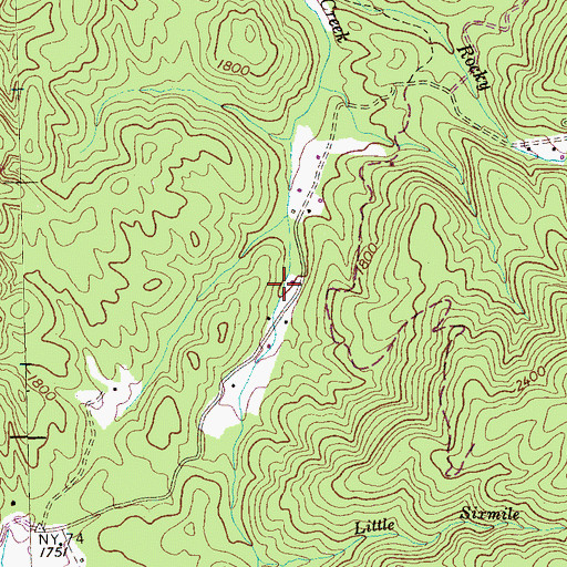 Topographic Map of Sixmile Creek Mine, TN