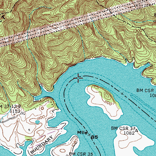 Topographic Map of Anderson Shoals, TN