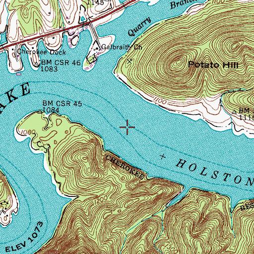 Topographic Map of Hilts Shoals, TN