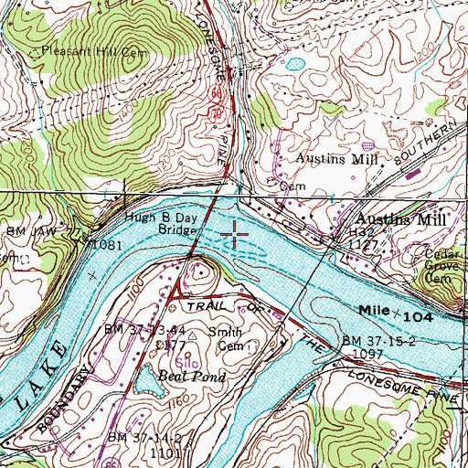 Topographic Map of Smiths Islands (historical), TN