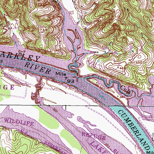 Topographic Map of Bellwood Landing (historical), TN