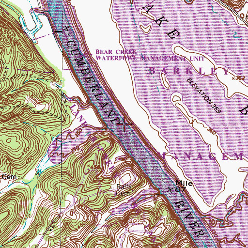 Topographic Map of Wagners Landing (historical), TN