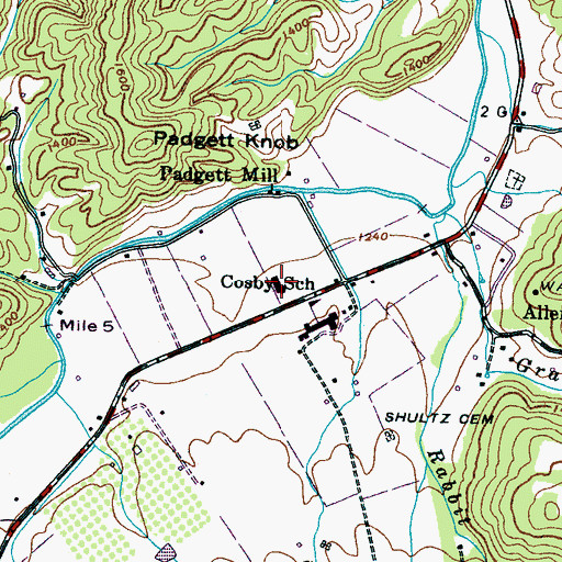 Topographic Map of Cosby Academy (historical), TN