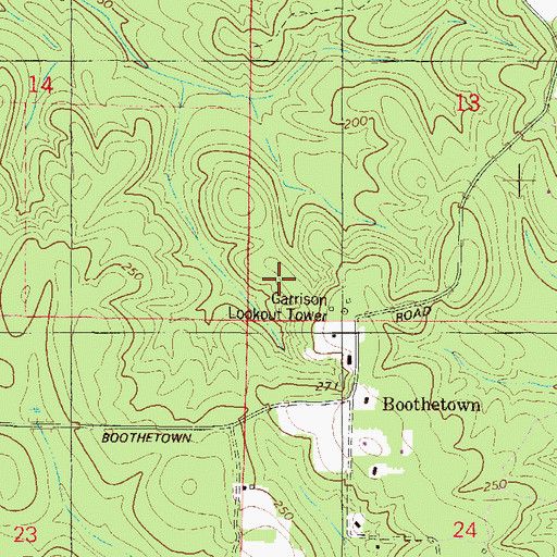 Topographic Map of Garrison Lookout Tower, AL