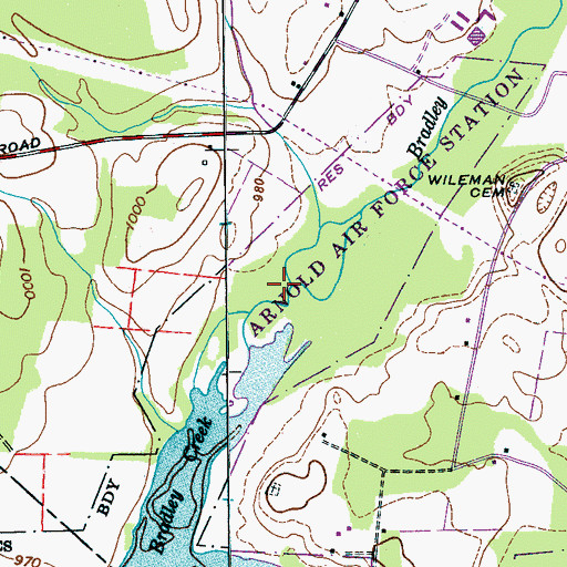Topographic Map of Hessey Mill (historical), TN