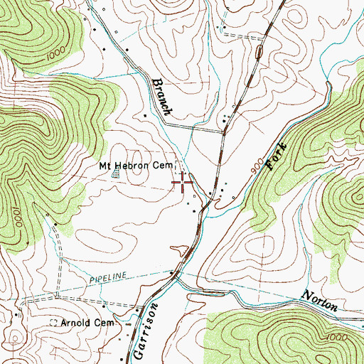 Topographic Map of Mount Hebron Camp Ground (historical), TN