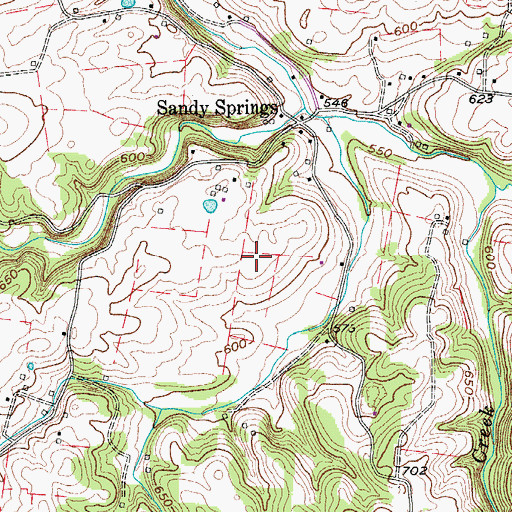 Topographic Map of Dickerson Cemetery, TN