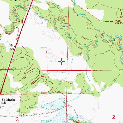 Topographic Map of Marion Weissinger Lake Number 2, AL