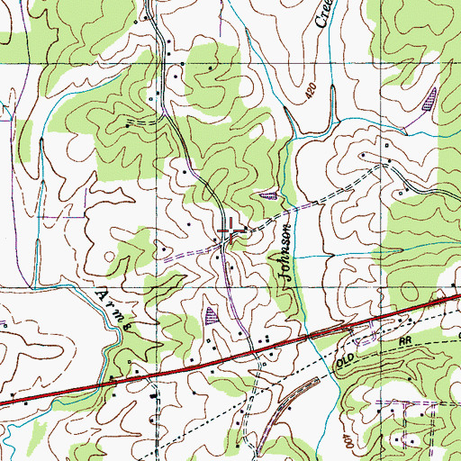 Topographic Map of Center Hill Church of Christ (historical), TN