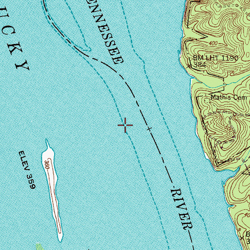 Topographic Map of Daugherly Landing (historical), TN