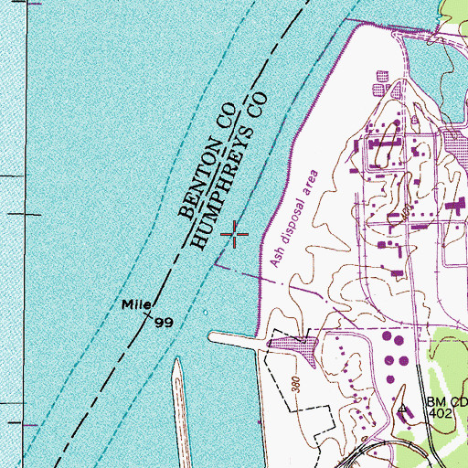 Topographic Map of John Wyleys Landing (historical), TN