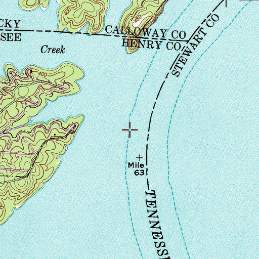 Topographic Map of Burtons Landing (historical), TN