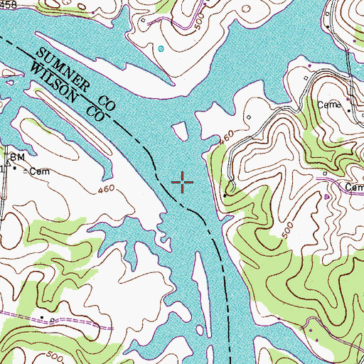 Topographic Map of Ford Island (historical), TN