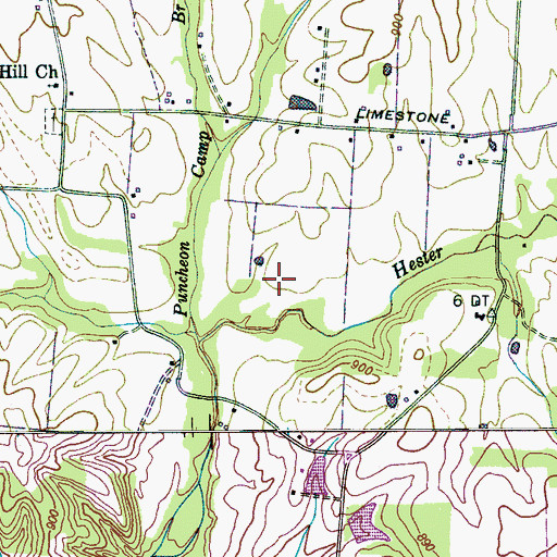 Topographic Map of Baxter Cemetery, TN