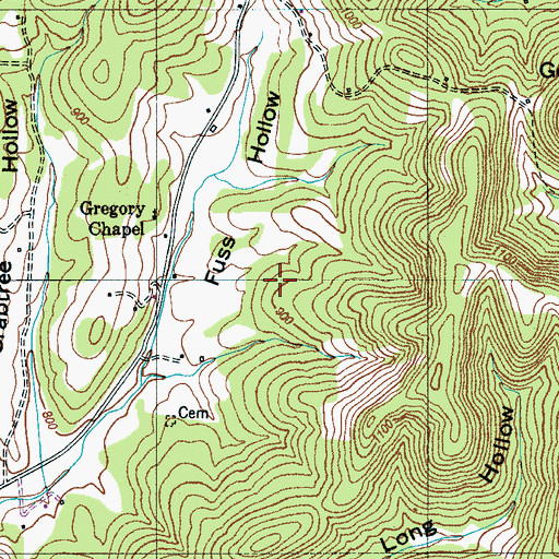 Topographic Map of Isom Cemetery, TN