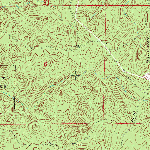 Topographic Map of Talladega National Forest, AL