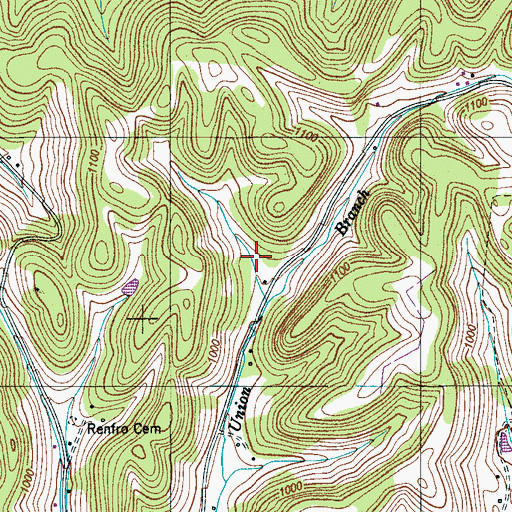 Topographic Map of Pylant Cemetery, TN