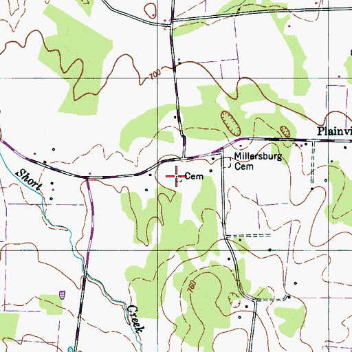 Topographic Map of Jameson Cemetery, TN