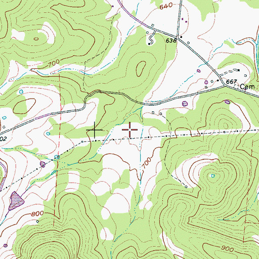 Topographic Map of Jamison Cemetery, TN