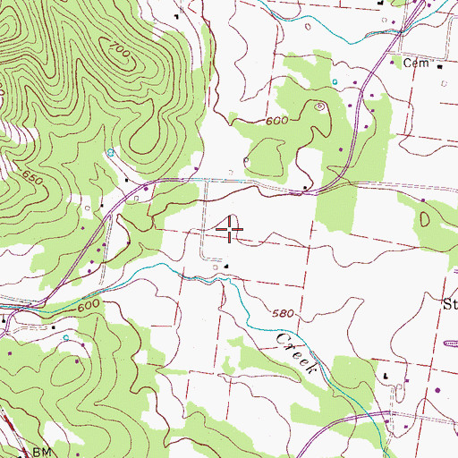 Topographic Map of Lawrence Cemetery, TN