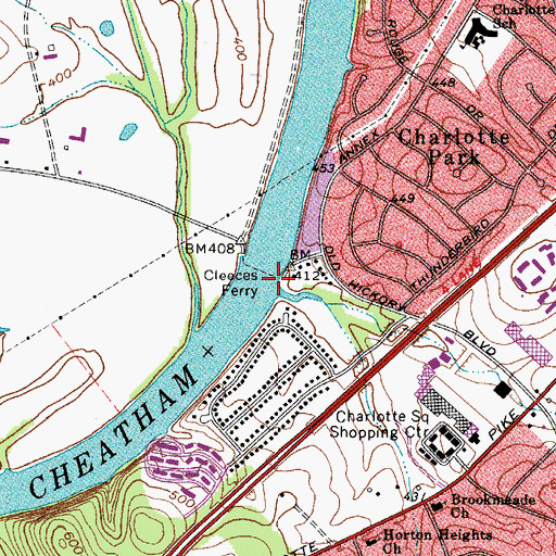 Topographic Map of Davidsons Landing, TN