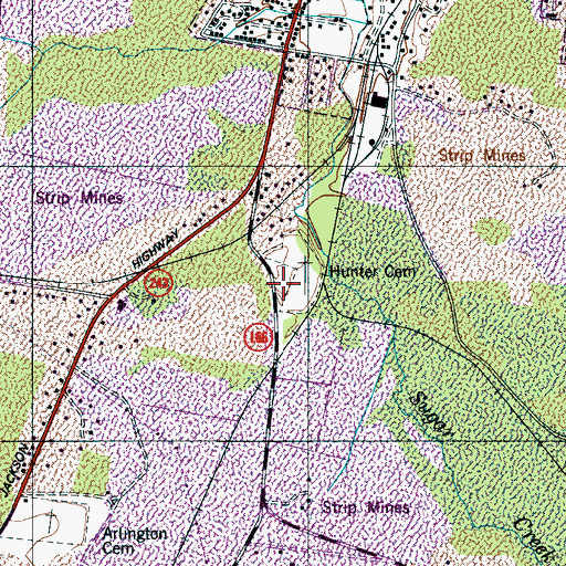 Topographic Map of Salem Church (historical), TN