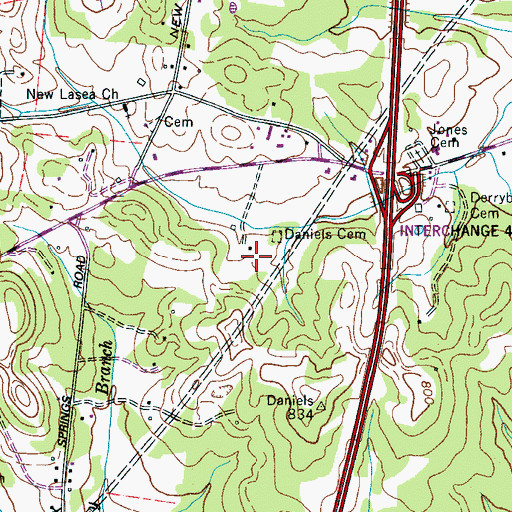 Topographic Map of Sharp Cemetery, TN
